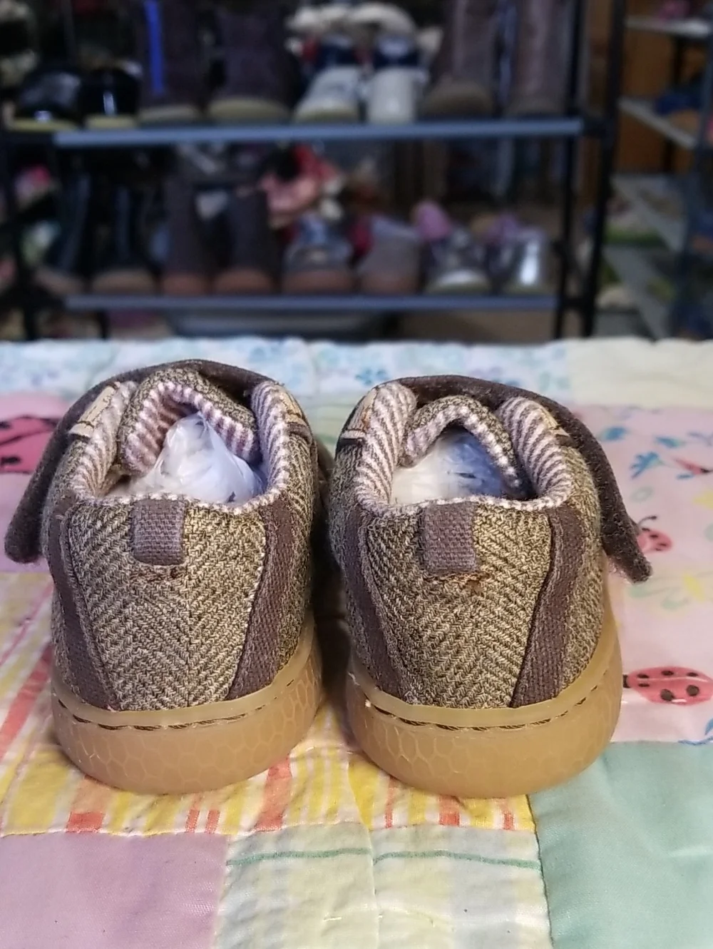 Livie & Luca Brown and Tan Toddler Velcro Walker Shoes Size 4